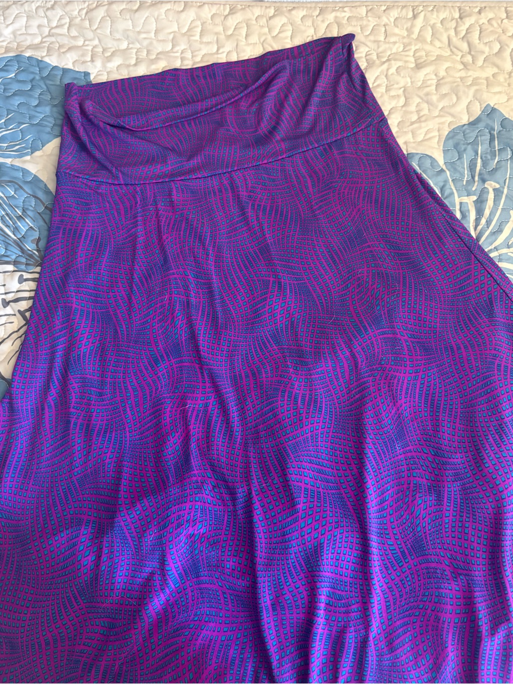 Purple Patterned Maxi Skirt